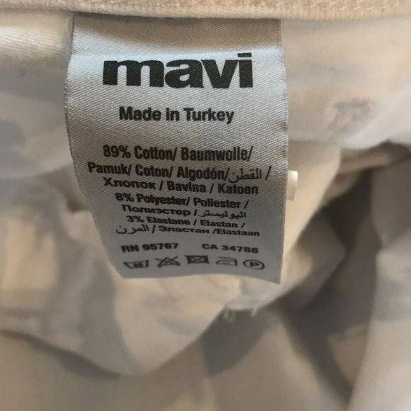 MAVI White Adriana Mid-Rise Super Skinny Ankle Jeans Size 28