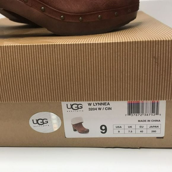 UGG Brown Lynnea Suede Clog Booties Size 9 (New in Box)