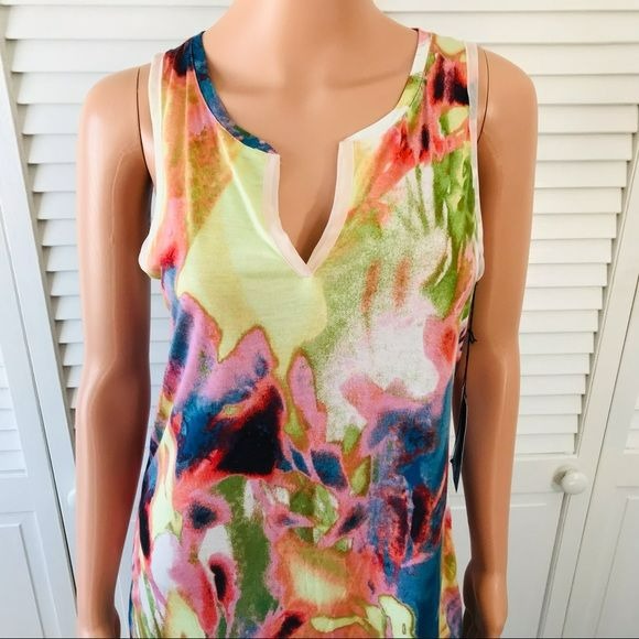 SIMPLY VERA VERA WANG Multicolored V-Neck Sleeveless Shirt Size S (new with tags)