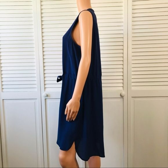 MADEWELL Navy Blue Silk Sleeveless Playa Dress Size XL