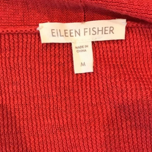 EILEEN FISHER Linen Open Front Cardigan Sweater Size M