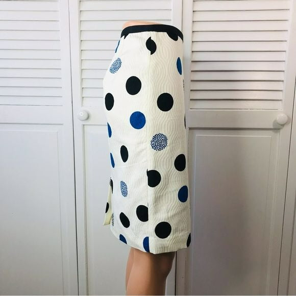 *NEW* TALBOTS White Polka Dot Pencil Skirt Size 2P