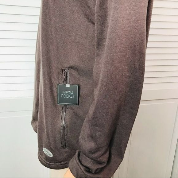 KAY UNGER Taupe Zip Up Sweater Size M