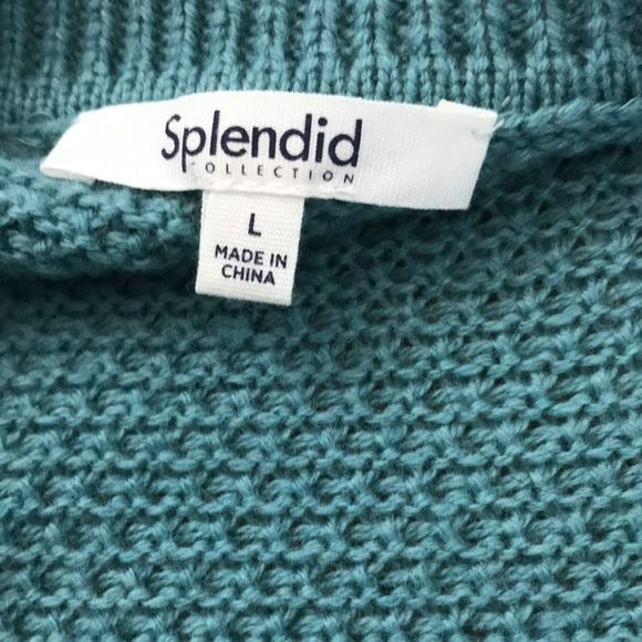 SPLENDID Turquoises Knit Pullover Sweater Size L