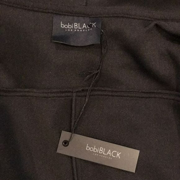 *NEW* BOBI BLACK Black Open Front Hooded Jacket Size S