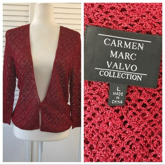 CARMEN MARC VALVO Collection Red Cardigan