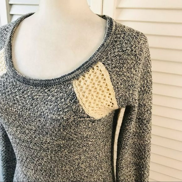 PINK ROSE Blue Cream Scoop Neck Sweater Size S