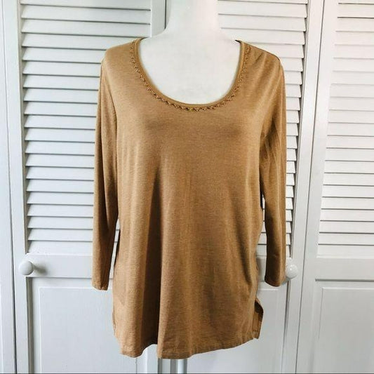 LAND’S END Brown Long Sleeve Top Size L