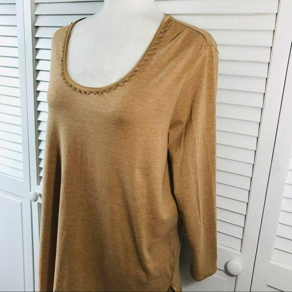 LAND’S END Brown Long Sleeve Top Size L