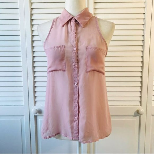 DECREE Lilac Sleeveless Button Up Blouse Size S