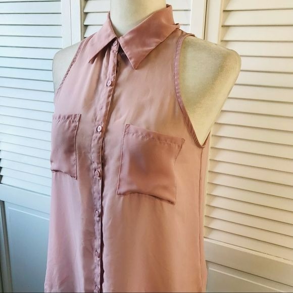 DECREE Lilac Sleeveless Button Up Blouse Size S