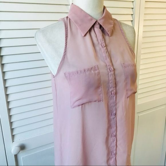 DECREE Lilac Sleeveless Button Up Blouse Size S