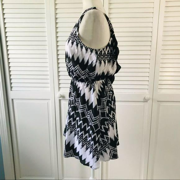 REWIND Black White Sleeveless Dress Size L