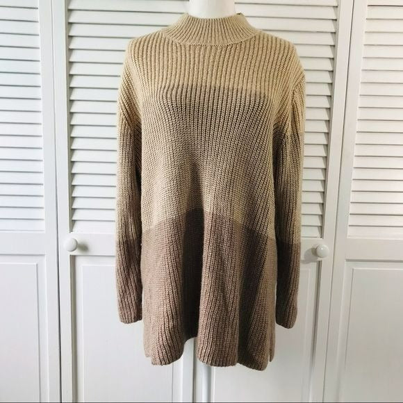 CALVIN KLEIN Tan Brown Sweater Size XL