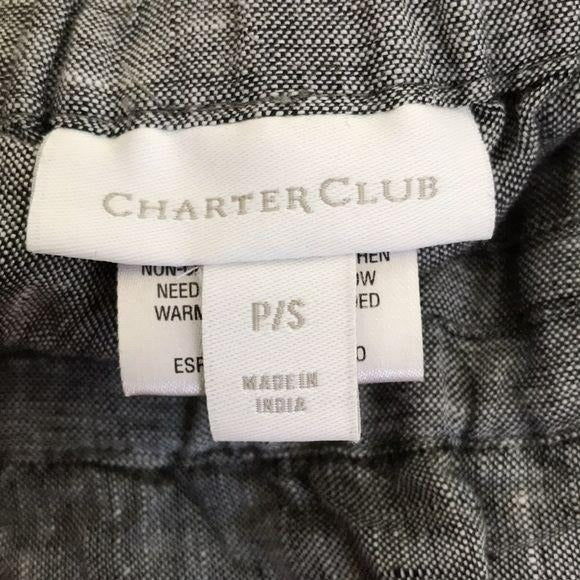 *NEW* CHARTER CLUB Linen Drawstring-Waist Petite Pants Size S