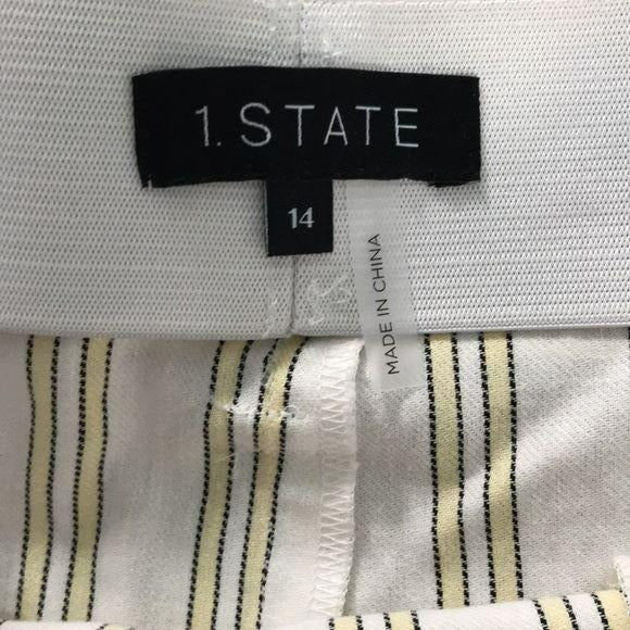 1. STATE Yellow Striped Tie-Waist Pant Size 14 (New with tags)
