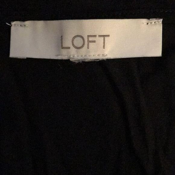 LOFT Black Scoop Neck Short Sleeve Shirt