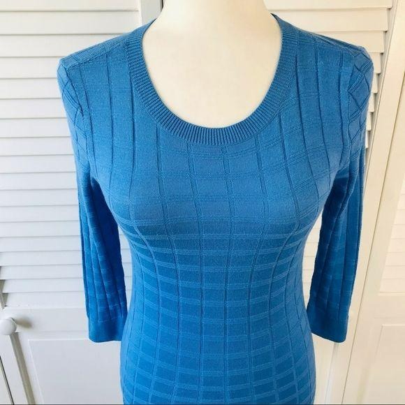 HALOGEN Blue Cotton Blend Sweater Size XS