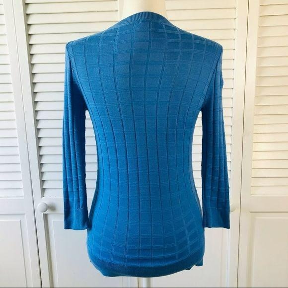 HALOGEN Blue Cotton Blend Sweater Size XS