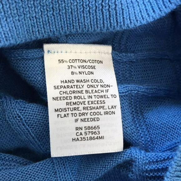 HALOGEN Blue Cotton Blend Sweater Size XS