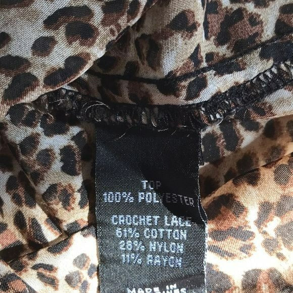 IZ BYER Cheetah Print Button Down Blouse