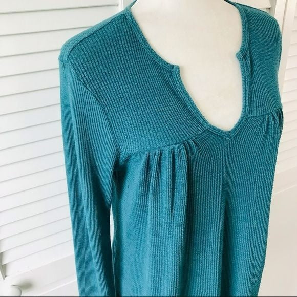 ANTHROPOLOGIE T.LA Turquoise V-Neck Sweater Size M