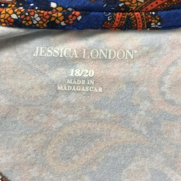 JESSICA LONDON Royal Blue Paisley Shirt Size 18/20