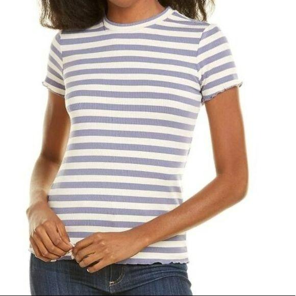 *NEW* CATHERINE MALANDRINO Striped Short Sleeve Sweater