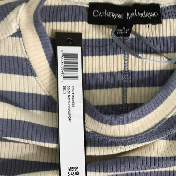 *NEW* CATHERINE MALANDRINO Striped Short Sleeve Sweater