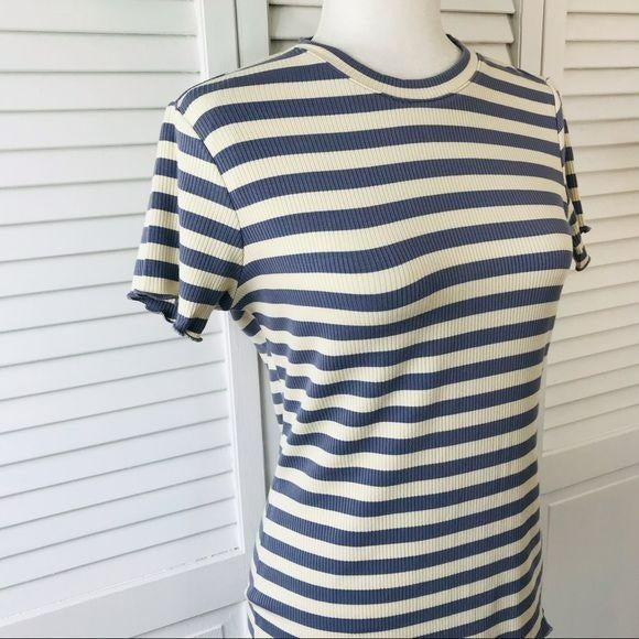 *NEW* CATHERINE MALANDRINO Striped Short Sleeve Sweater