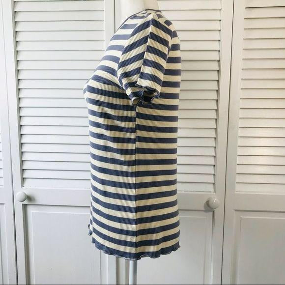 *NEW* CATHERINE MALANDRINO Striped Short Sleeve Sweater