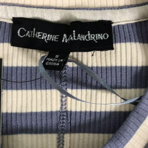 *NEW* CATHERINE MALANDRINO Striped Short Sleeve Sweater