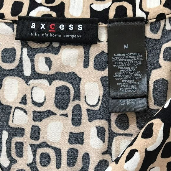 Axcess Beige Black Tank Top Shirt Size M