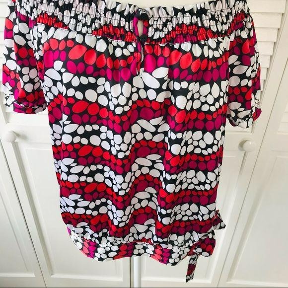 WORTHINGTON Short Sleeve Off Shoulder Blouse Size L