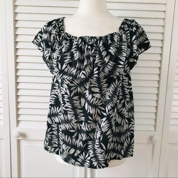 1. STATE Black White Off Shoulder Top