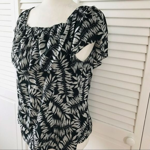 1. STATE Black White Off Shoulder Top