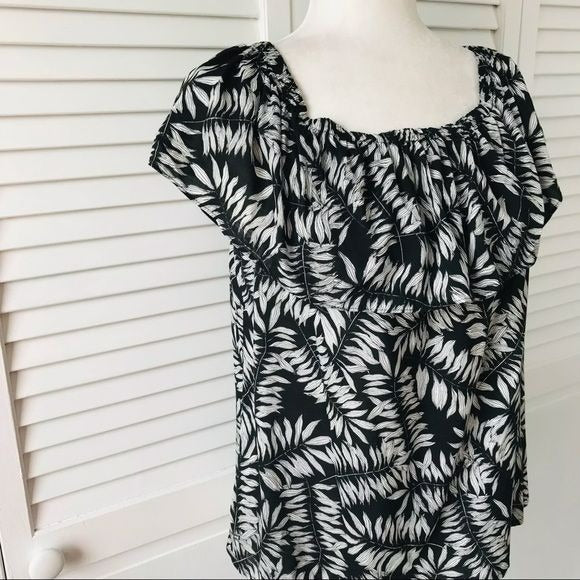 1. STATE Black White Off Shoulder Top