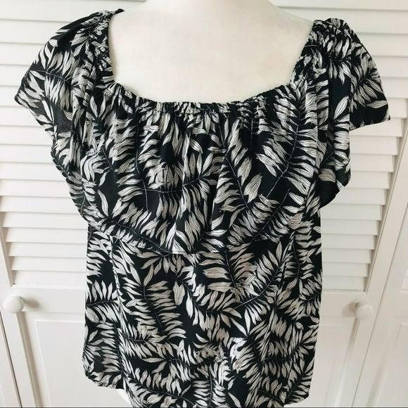 1. STATE Black White Off Shoulder Top