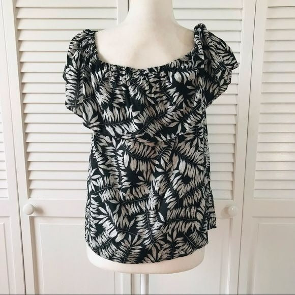 1. STATE Black White Off Shoulder Top