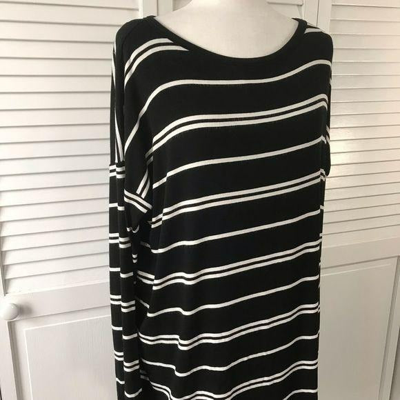 *NEW* BAILEY 44 Black White Layered Records Dress Size L