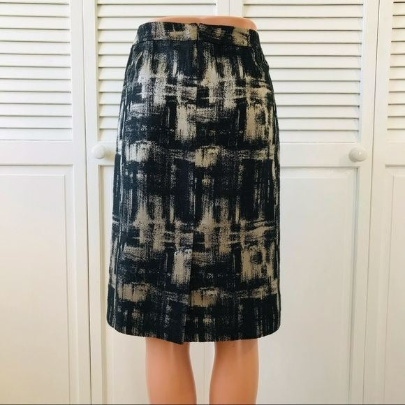 TALBOTS Black & Beige Pencil Skirt Size 10