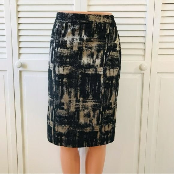 TALBOTS Black & Beige Pencil Skirt Size 10