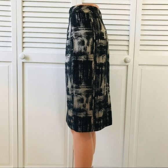 TALBOTS Black & Beige Pencil Skirt Size 10