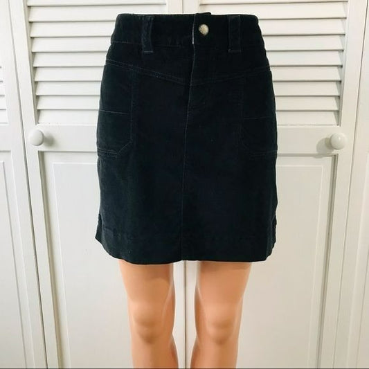 ATHLETA Black Washed Velvet Skirt Size 6
