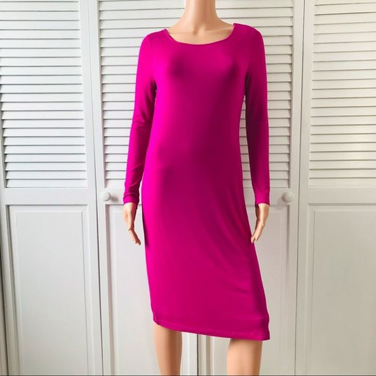 J. PETERMAN Pink Double Lined Stretch Knit Dress Size XXS