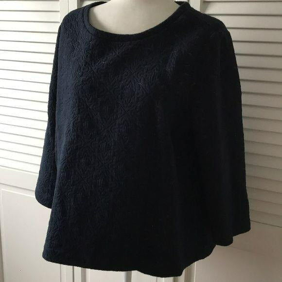 LOFT Gold & Blue Cotton Blend Sweater Size L