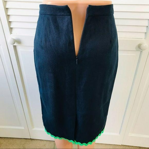 *NEW* J. CREW Blue Linen Pencil Skirt Size 00
