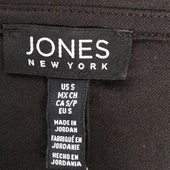 JONES NEW YORK Black Side-Tie Short Sleeve Shirt Size S