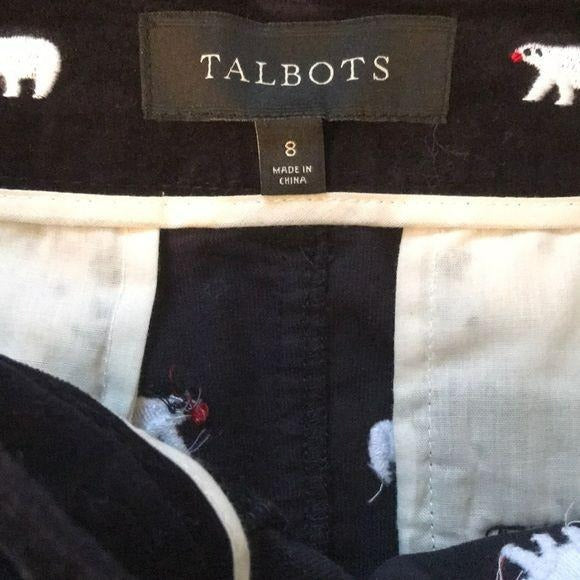 Talbots Black Polar Bear Casual Skirt Size 8