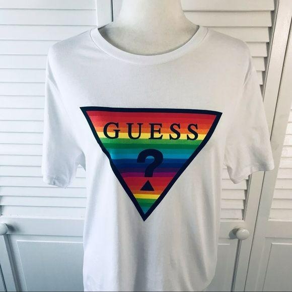 GUESS Pure White Short Sleeve Shirt Size M (New with tags)